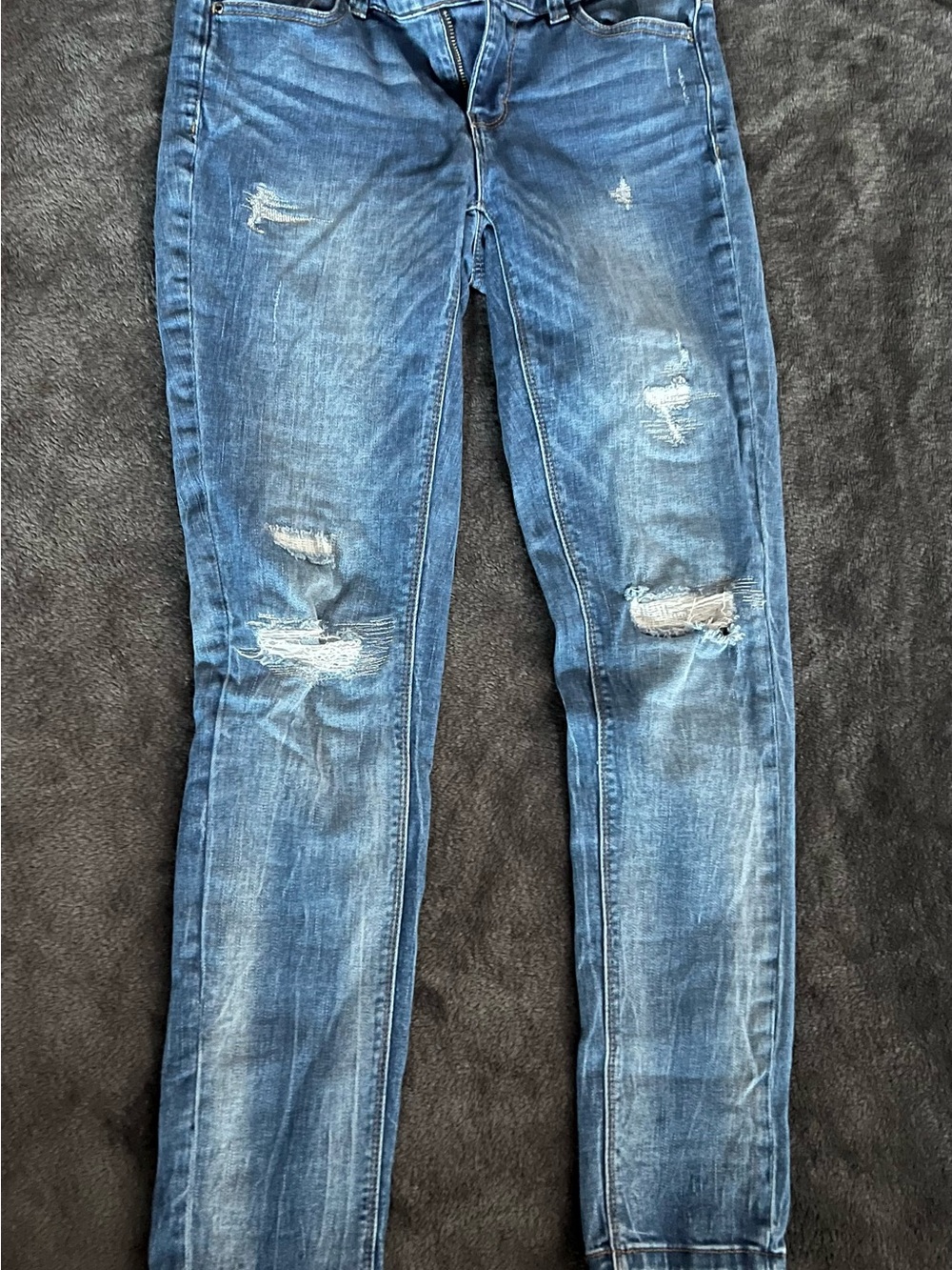 White House Black Market The Skinny Distressed Jeans Size 2 Mid Rise Ripped